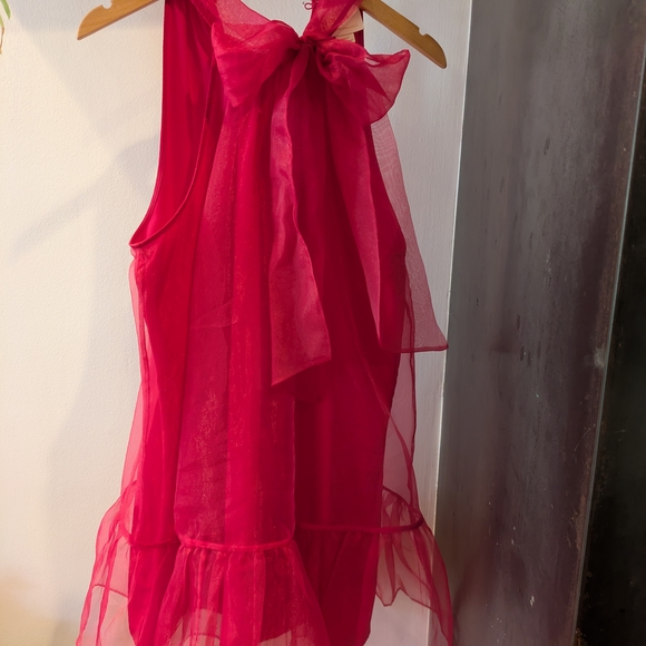 Maeve Organza Bow Mini Dress Size M - Picture 4 of 7